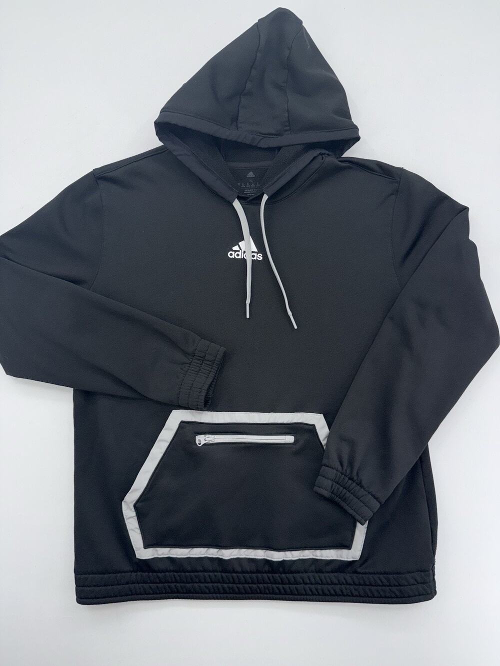 Adidas Team Pullover Black Men’s Hoodie Size XL Logo Center